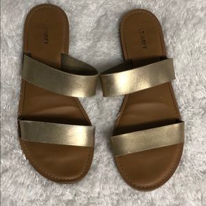 Old Navy Gold Slip On Sandals Size 9